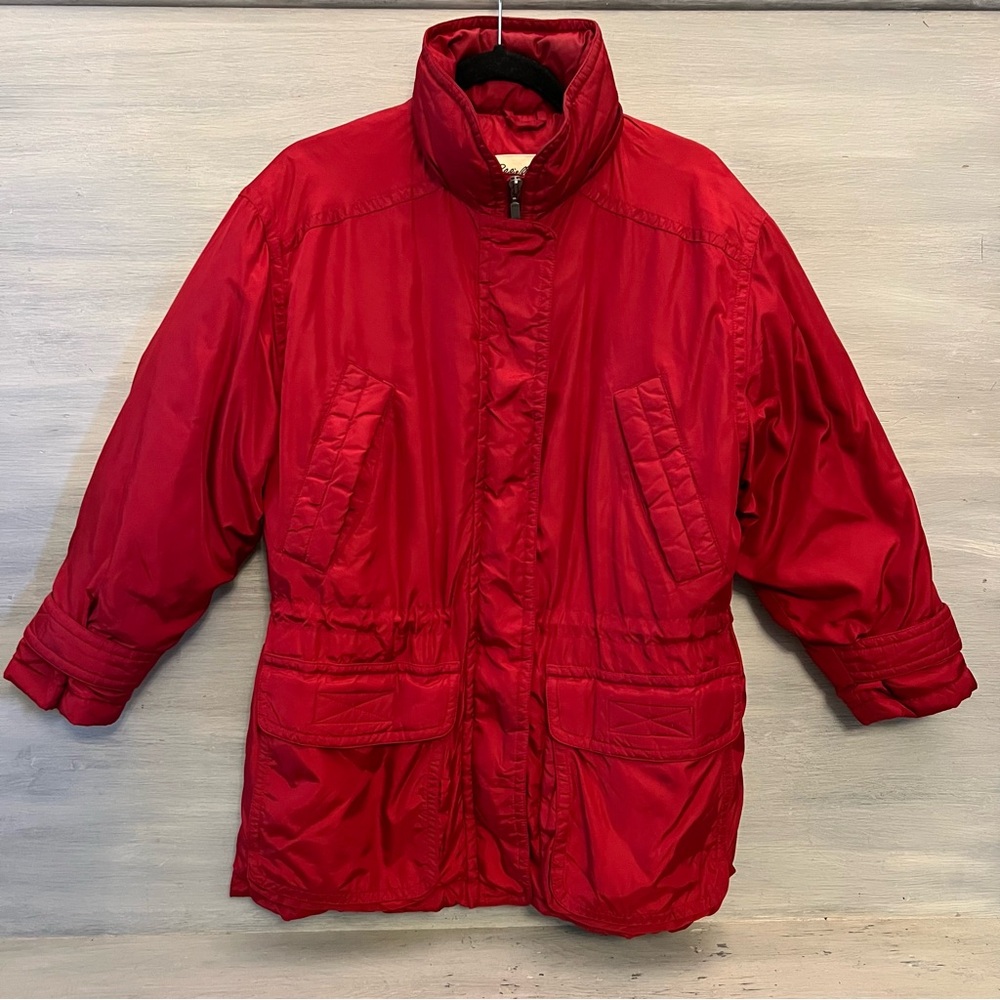 Vintage Eddie Bauer Women’s Iridescent‎ Red Goose Down Parka Coat Size S/P GC